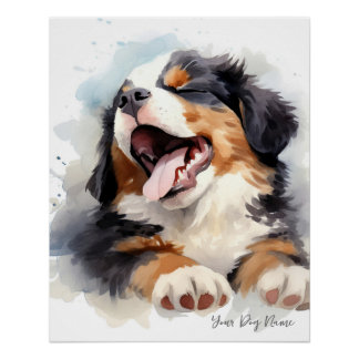 Super niedlicher Engel schlafend Welpe Bernese Mou Poster