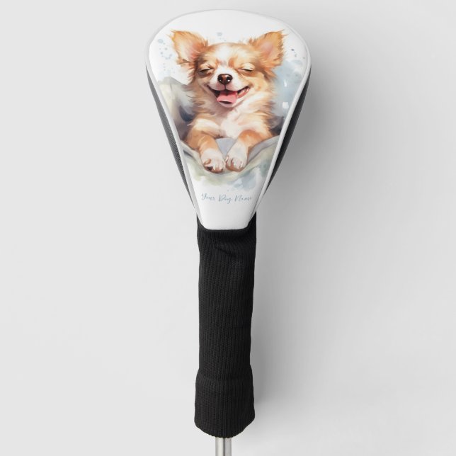 Super niedlicher Engel schlafender Welpe Chihuahua Golf Headcover (Vorderseite)