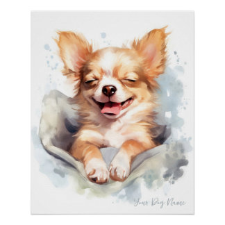Super niedlicher Engel schlafender Welpe Chihuahua Poster