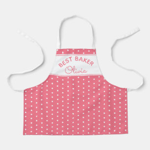 Super Niedlicher Head Baker Pink Polka Dot Girly B Schürze