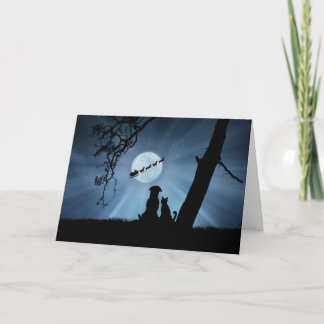 Super Niedlicher Hund und Cat Happy Holidays mit S Karte