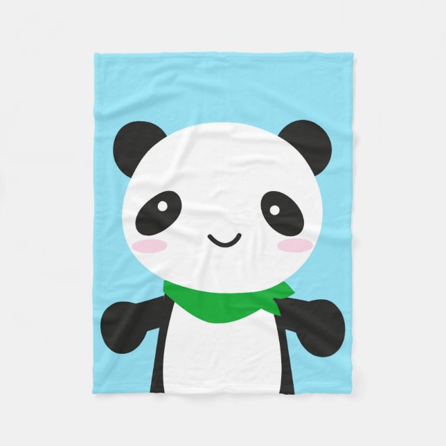 Super niedlicher Kawaii Panda Fleecedecke (Vorderseite)
