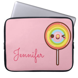Super niedlicher Kawaii Regenbogen Lollipop Monogr Laptopschutzhülle