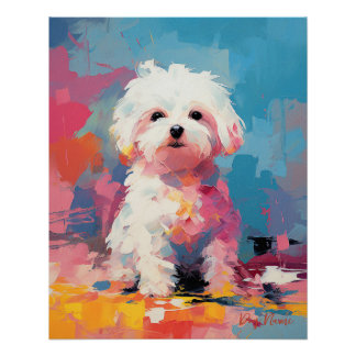 Super Niedlicher maltesischer Hund Welpe 003 - Xen Poster