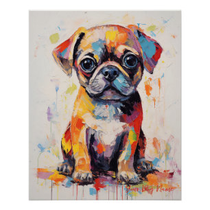 Super Niedlicher Mops Dog Puppy 001 - Xeno Lucilfe Poster