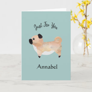 Super Niedlicher Personalisierter Mops Karte