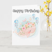 Super Niedlicher Schwimmwal zum Geburtstag
