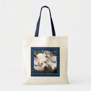 Super Niedlicher Welpenhund mit Herz, Blauer Anfan Tragetasche