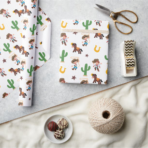 Super Niedlicher Western Wrapping Paper Geschenkpapier