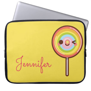 Super niedliches Kawaii Regenbogen-Lollipop-Monogr Laptopschutzhülle