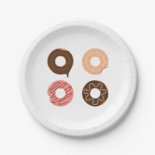 Super niedliches Set von Donuts Party Platte Pappteller