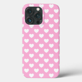 Super Niedliches weibliches Rosa und weißes Herz Case-Mate iPhone Hülle