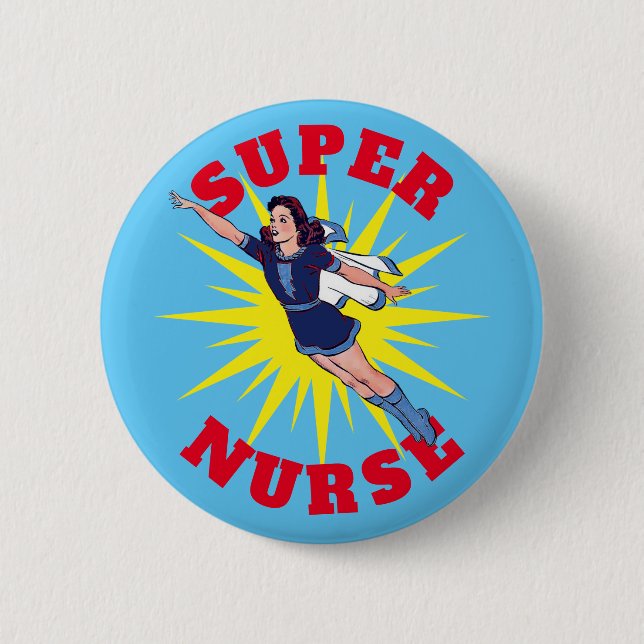 Super Nurse Hero Woman Template Button (Vorderseite)