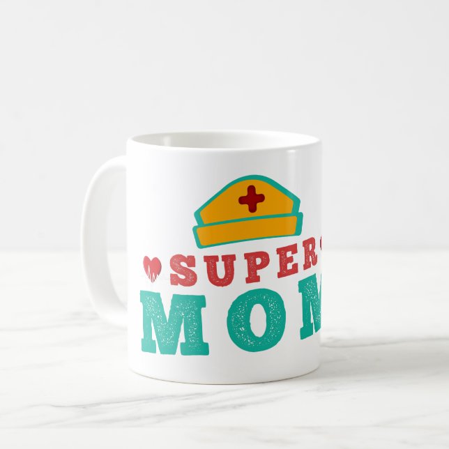 SUPER NURSE MAMA - MUTTER VERSORGEN KAFFEETASSE (Vorderseite Links)