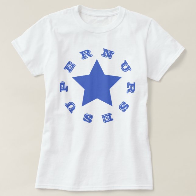 SUPER NURSE | Navy Blue Star Women's Basic T - Shi T-Shirt (Design vorne)