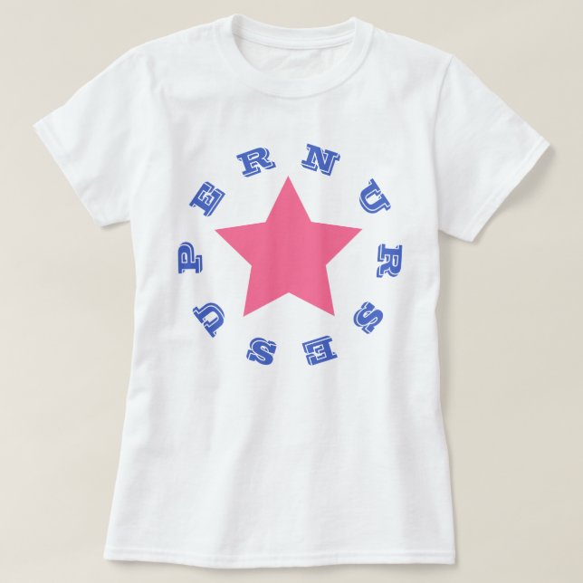 SUPER NURSE | Navy Blue Star Women's Basic T - Shi T-Shirt (Design vorne)