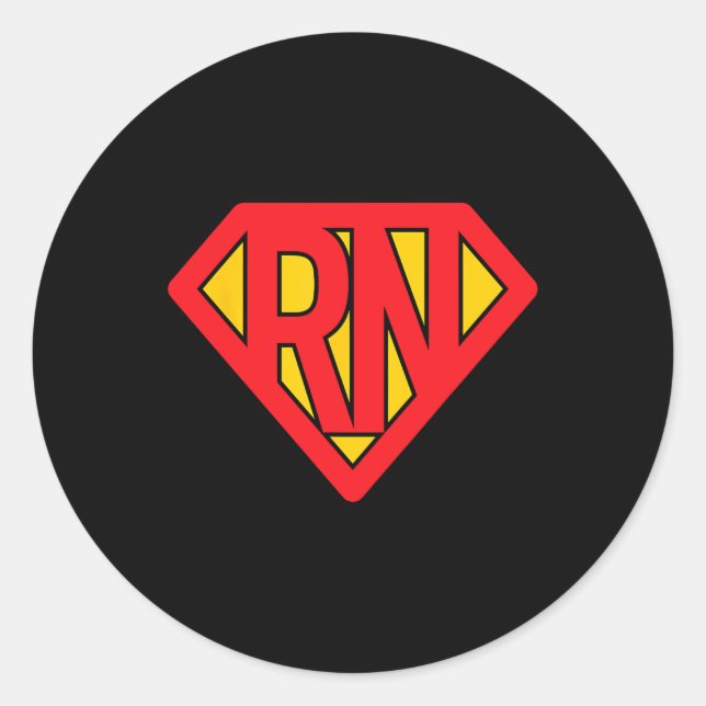 Super Nurse Rn Superhero Registered Nurse Hero Runder Aufkleber (Vorderseite)