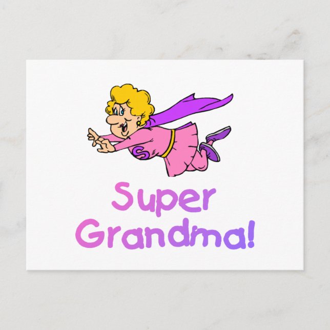Super Oma (Fliegen) Postkarte (Vorderseite)