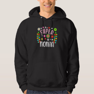 Super-Oma italienische Großmutter farbenfrohe Blum Hoodie