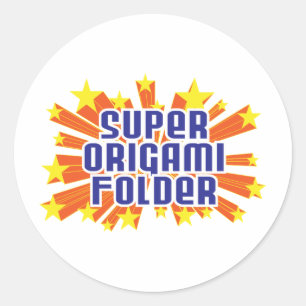 Super Origami Folder Runder Aufkleber