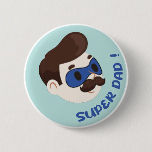 Super Papa Cartoon Button Abzeichen