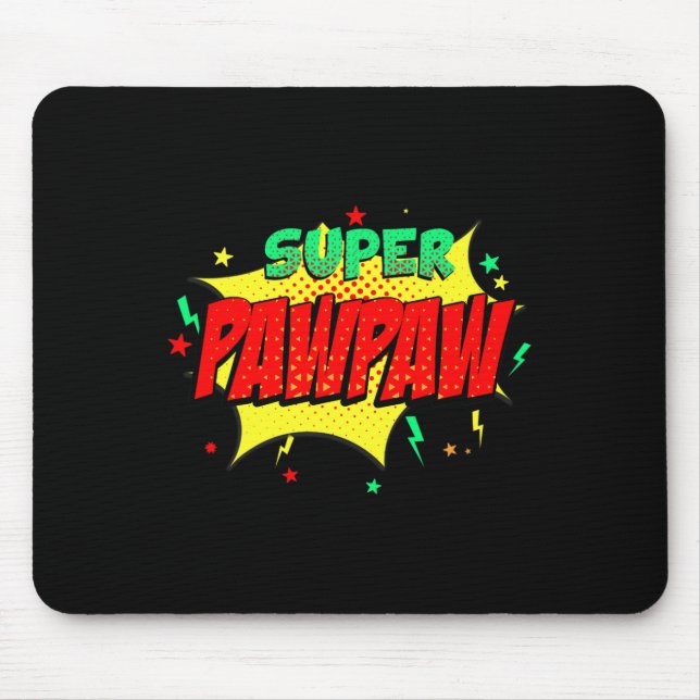 Super Papa Comic Thema Stil Superhelden Väter  Mousepad (Vorne)