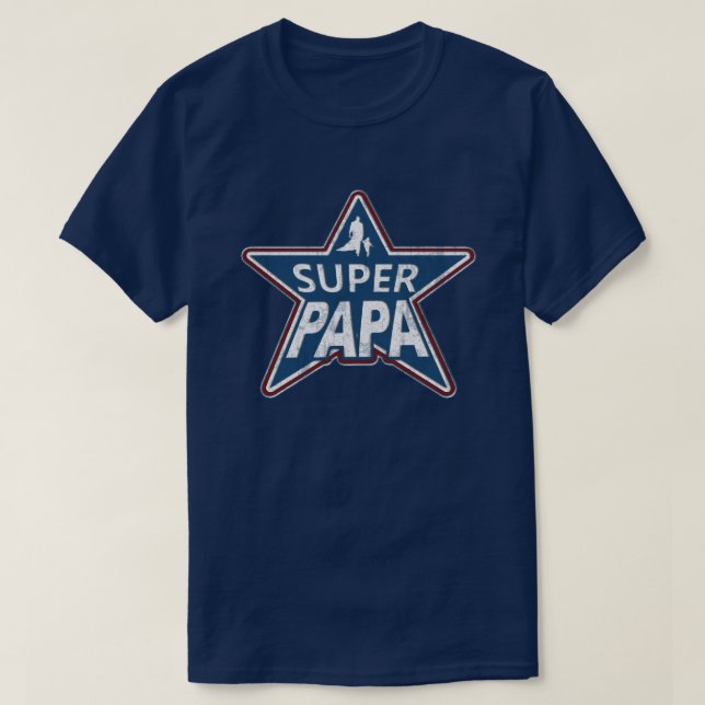 Super Papa Red White und Blue T-Shirt (Design vorne)