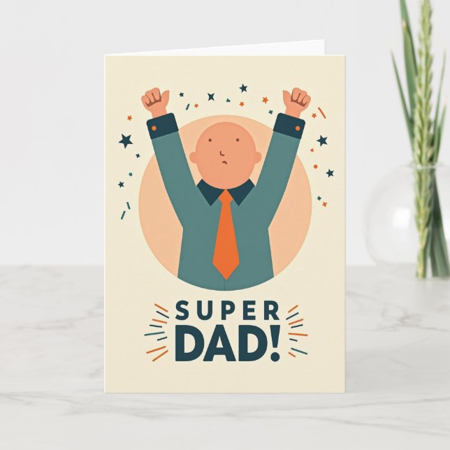 Super Papa Retro Style Karte (Vorderseite)