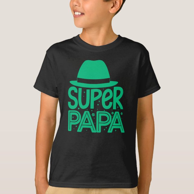 Super Papa, Superhero Vater T-Shirt (Vorderseite)