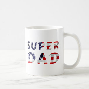 Super Papa und die amerikanische Flagge Kaffeetasse