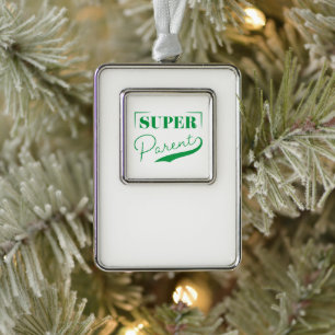 Super Parent Rahmen-Ornament Silber