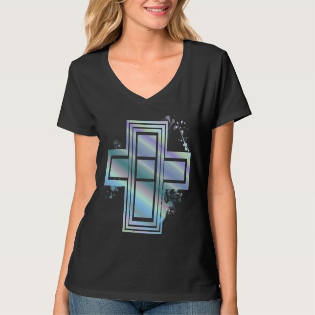 Super Pastel Goth Graffiti Cross T - Shirt (Vorderseite)