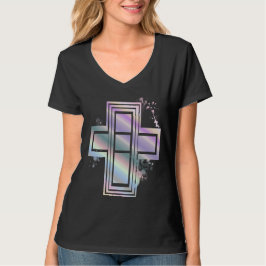Super Pastel Goth Graffiti Cross T - Shirt