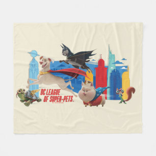 Super-Pets Patrolling Metropolis Fleecedecke