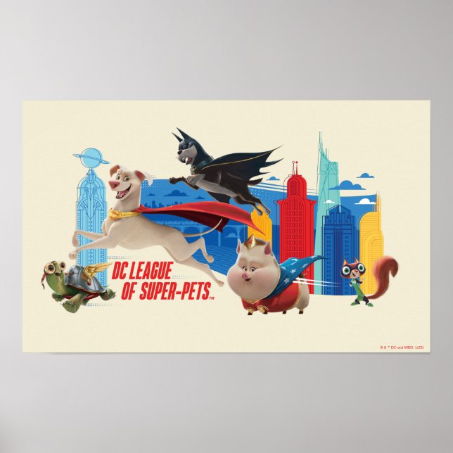 Super-Pets Patrolling Metropolis Poster (Vorne)