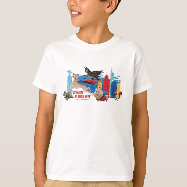Super-Pets Patrolling Metropolis T-Shirt (Vorderseite)