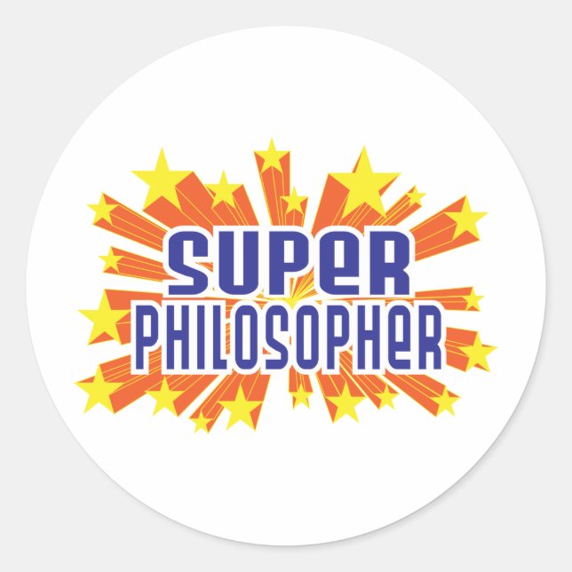 Super Philosopher Runder Aufkleber (Vorderseite)