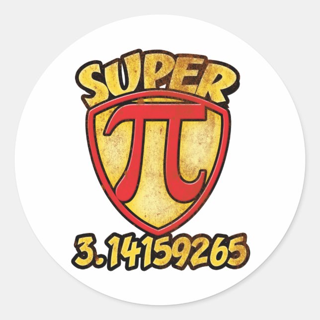 Super PI Runder Aufkleber (Vorderseite)