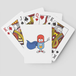 Super-Pillen-Comic-Held Charakter Spielkarten