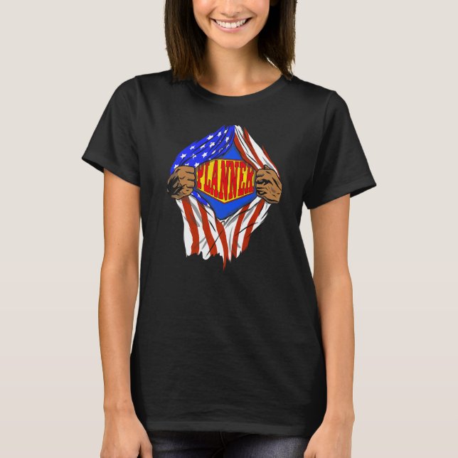 Super Planner Hero Job T-Shirt (Vorderseite)