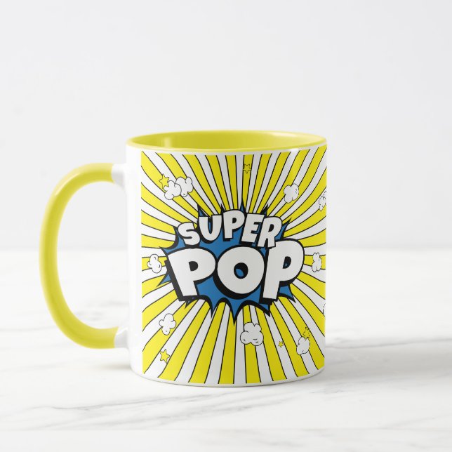 SUPER POP! Comic Book Pop Art Popcorn Pun  Tasse (Links)