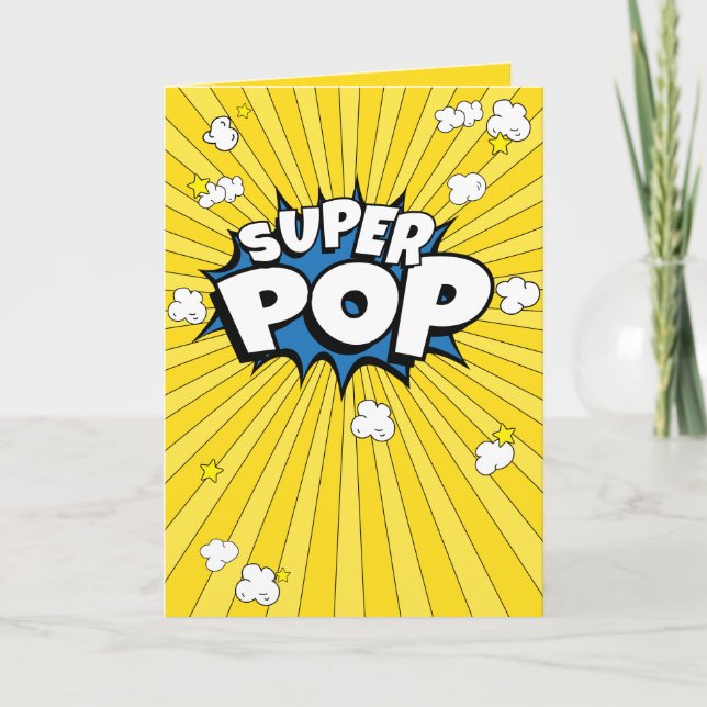 SUPER POP! Gelb, Spaß, Leere Feiertagskarte (Vorderseite)