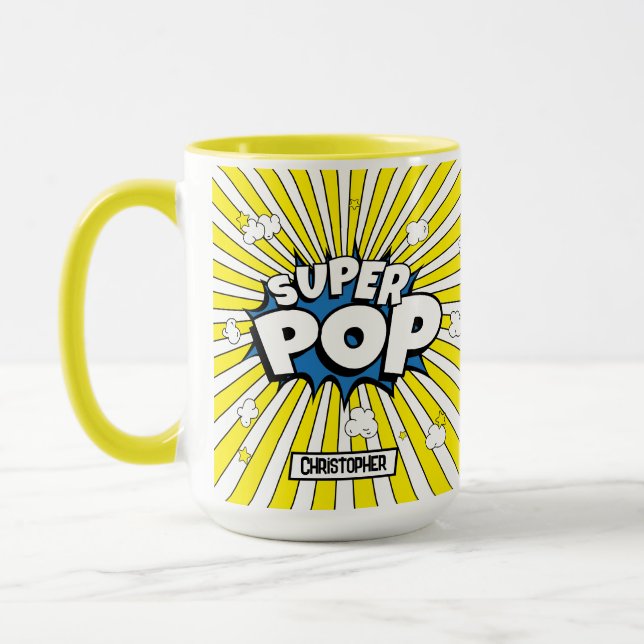 SUPER POP! | Knallige süße schräge lustige Wortspi Tasse (Links)