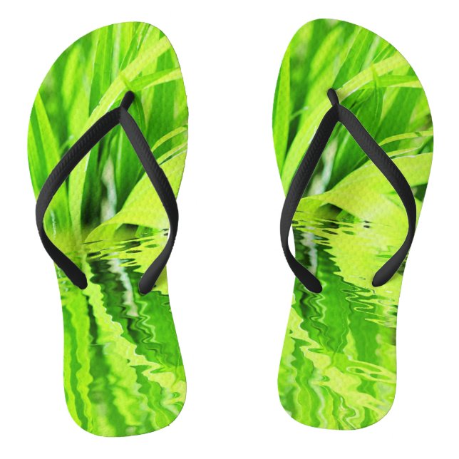 Super Positive Grüne Gras-Reflexion Flip Flops (Fußbett)