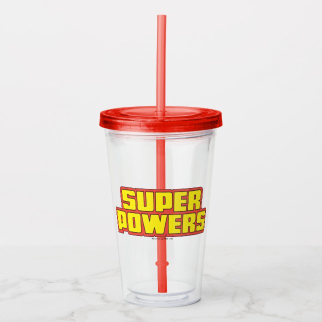 Super Power™ Logo-Gelb Acryltrinkbecher (Vorderseite)