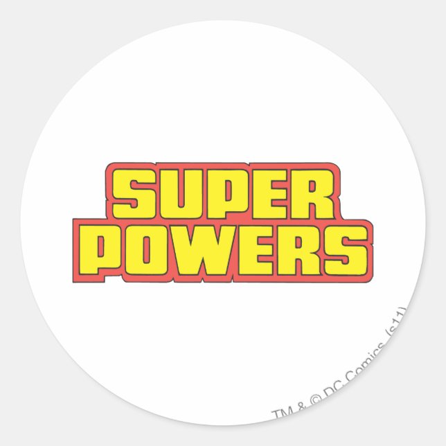 Super Power™ Logo-Gelb Runder Aufkleber (Vorderseite)