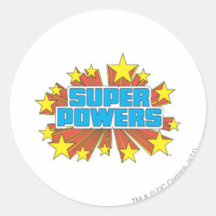 Super Powers™  Logo Blau Runder Aufkleber