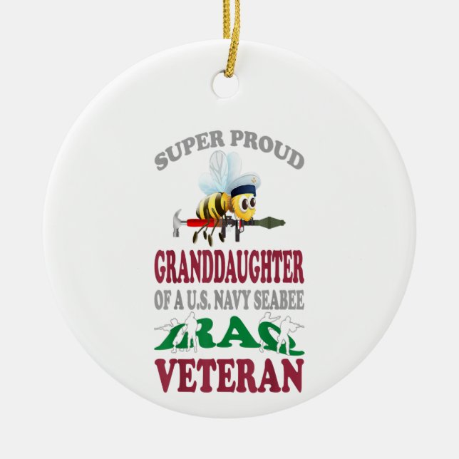 Super Proud Grandtochter einer US-Marine Keramik Ornament (Vorne)
