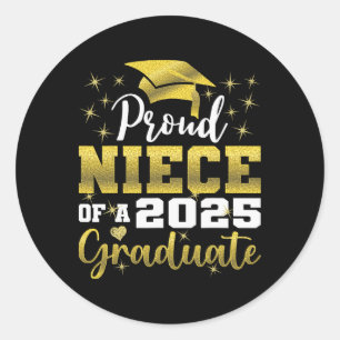 Super Proud Niece of 2025 Graduate Senior Graduati Runder Aufkleber