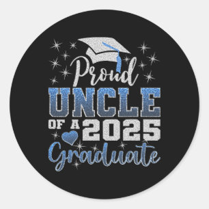Super Proud Onkel von 2025 Graduate Phantastisch F Runder Aufkleber